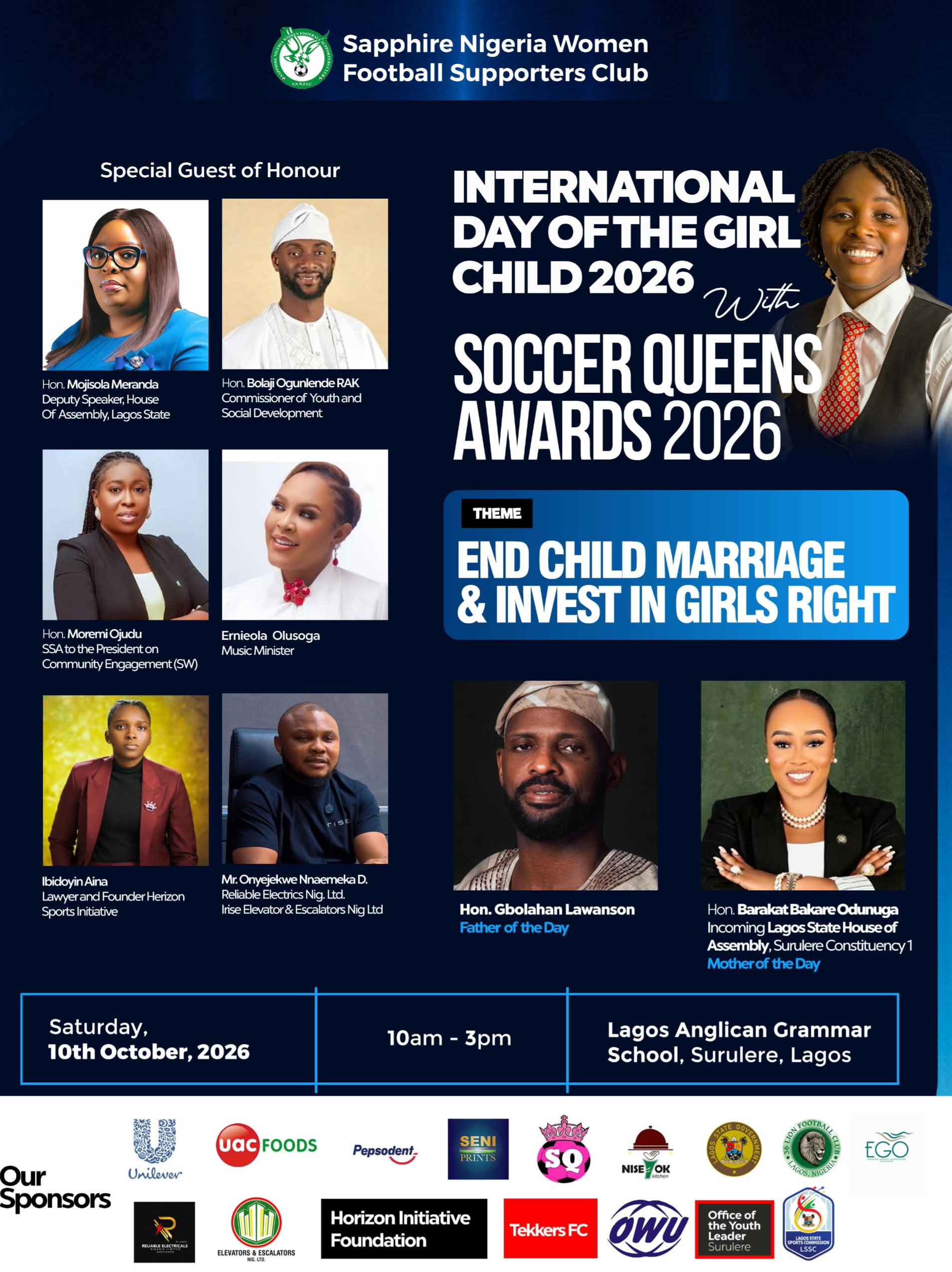 International Day of the Girl Child 2026: Sapphire Nigeria Women Football Supporters Club champions end to child marriage